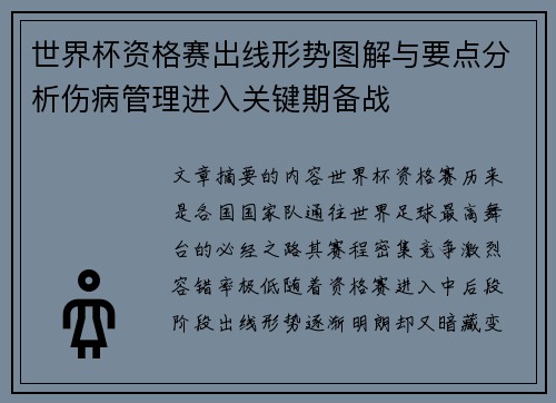 世界杯资格赛出线形势图解与要点分析伤病管理进入关键期备战 世界杯资格赛出线形势图解与要点分析伤病管理进入关键期备战